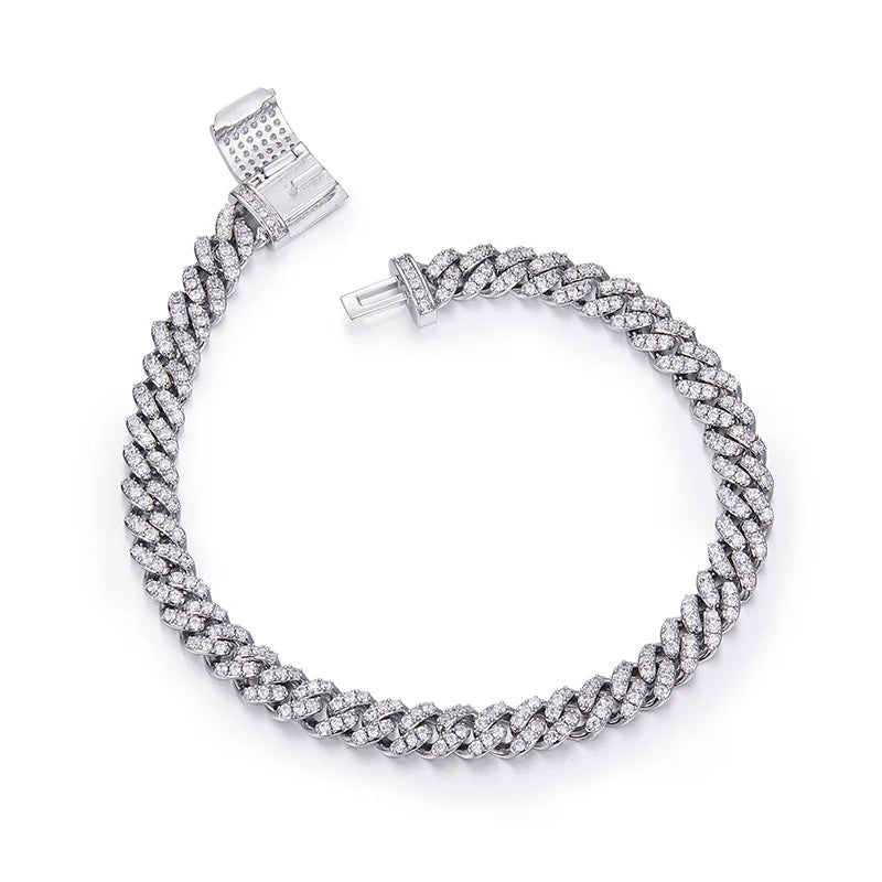 Moissanite Cuban Bracelet - 6mm