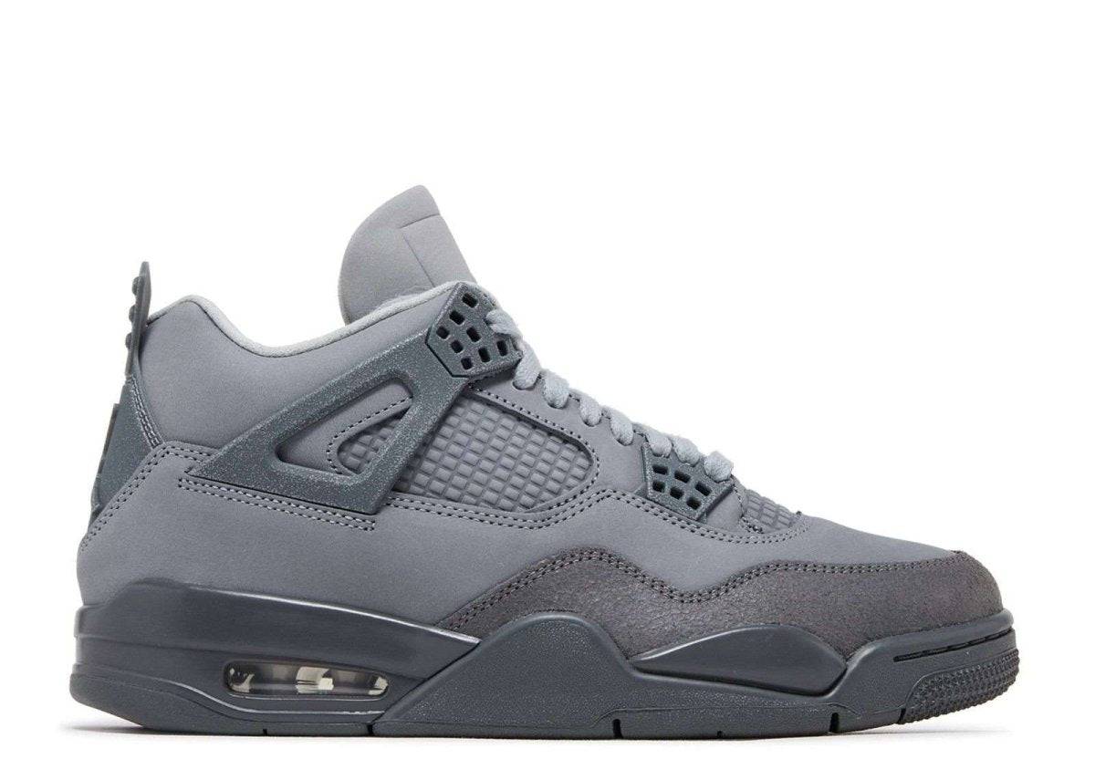 Air Jordan 4 Retro SE sneaker in smoke grey with premium materials, mesh accents, and Air-Sole cushioning. Iconic style for versatile wear.